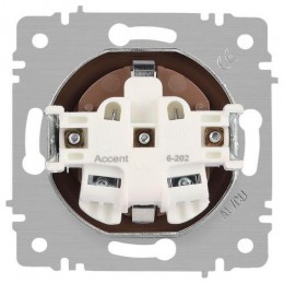 Розетка 1-м СП Accent 6-202-05 16А IP20 250В 2P+E Schuko антрацит Intro Б0063693