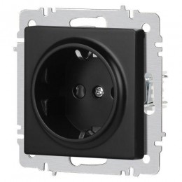 Розетка 1-м СП Accent 6-202-05 16А IP20 250В 2P+E Schuko антрацит Intro Б0063693