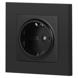 Розетка 1-м СП Accent 6-202-05 16А IP20 250В 2P+E Schuko антрацит Intro Б0063693