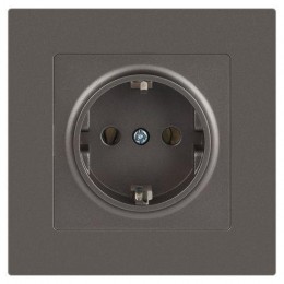 Розетка 1-м СП Accent 6-202-09 16А IP20 250В 2P+E Schuko титан Intro Б0063701