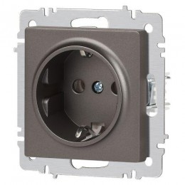 Розетка 1-м СП Accent 6-202-09 16А IP20 250В 2P+E Schuko титан Intro Б0063701