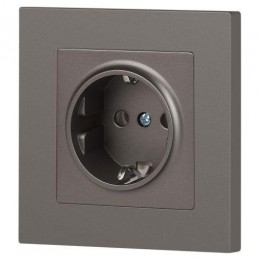 Розетка 1-м СП Accent 6-202-09 16А IP20 250В 2P+E Schuko титан Intro Б0063701