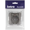 Розетка 1-м СП Accent 6-410-09 16А IP20 250В P+E Schuko + 2хUSB защ. шторки титан Intro Б0063711