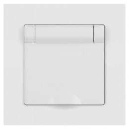 Розетка 1-м СП Accent 6-203-01М 16А IP20 250В 2P+E Schuko с крышкой бел. матов. Intro Б0063713