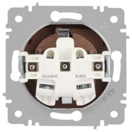 Розетка 1-м СП Accent 6-203-01М 16А IP20 250В 2P+E Schuko с крышкой бел. матов. Intro Б0063713