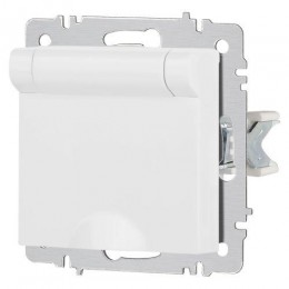 Розетка 1-м СП Accent 6-203-01М 16А IP20 250В 2P+E Schuko с крышкой бел. матов. Intro Б0063713