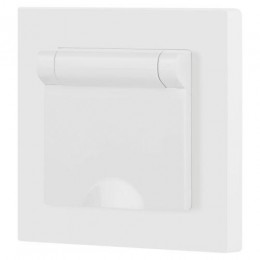 Розетка 1-м СП Accent 6-203-01М 16А IP20 250В 2P+E Schuko с крышкой бел. матов. Intro Б0063713