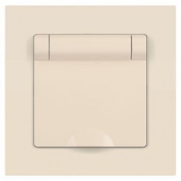 Розетка 1-м СП Accent 6-203-02 16А IP20 250В 2P+E Schuko с крышкой сл.кость Intro Б0063716