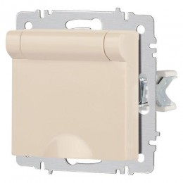 Розетка 1-м СП Accent 6-203-02 16А IP20 250В 2P+E Schuko с крышкой сл.кость Intro Б0063716