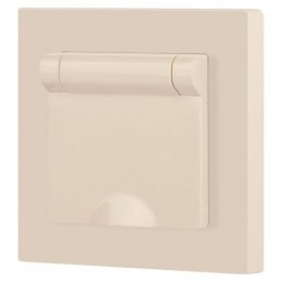 Розетка 1-м СП Accent 6-203-02 16А IP20 250В 2P+E Schuko с крышкой сл.кость Intro Б0063716