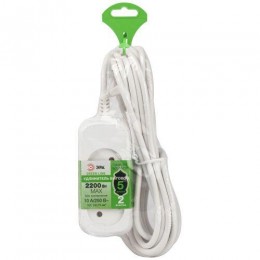 Удлинитель электрический UDL-10-250 Greenline 2 розетки без заземления 5м ПВС 2х0.75кв.мм Эра Б0065044