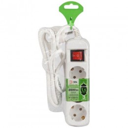 Удлинитель электрический UDL-16-315-ES Greenline 3 розетки с заземлением с выключателем 1.5м ПВС 3х1кв.мм Эра Б0065078