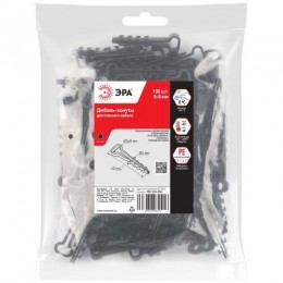 Дюбель-хомут 5-8мм для плоского кабеля NO-224-554 черн. (уп.100шт) Эра Б0066280