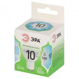 Лампа светодиодная GREEN LINE MR16-10W-840-GU10 GL 10Вт софит 4000К яркий свет бел. GU10 Эра Б0066993