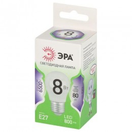 Лампа светодиодная GREEN LINE P45-8W-865-E27 GL 8Вт шар 6500К свет холод. E27 Эра Б0067022