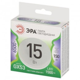 Лампа светодиодная GREEN LINE GX-15W-865-GX53 GL 15Вт таблетка 6500К свет холод. GX53 Эра Б0067030
