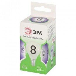 Лампа светодиодная GREEN LINE P45-8W-865-E14 GL 8Вт шар 6500К свет холод. E14 Эра Б0067060