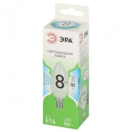 Лампа светодиодная GREEN LINE B35-8W-840-E14 GL 8Вт свеча 4000К яркий свет бел. E14 Эра Б0067100