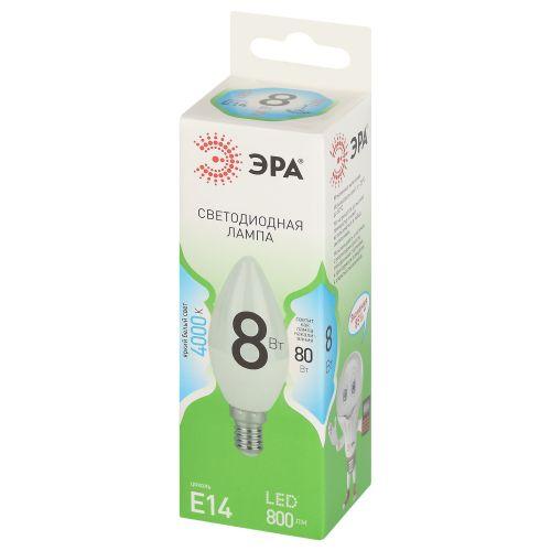 Лампа светодиодная GREEN LINE B35-8W-840-E14 GL 8Вт свеча 4000К яркий свет бел. E14 Эра Б0067100