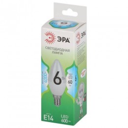 Лампа светодиодная GREEN LINE B35-6W-840-E14 GL 6Вт свеча 4000К яркий свет бел. E14 Эра Б0067109