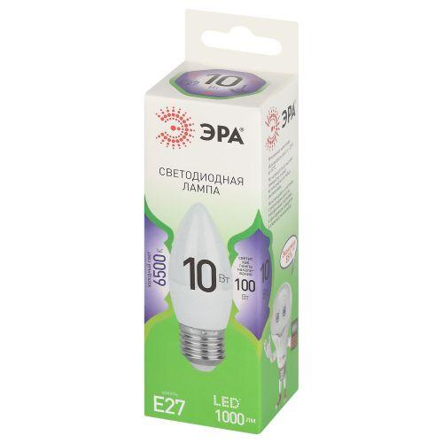Лампа светодиодная GREEN LINE B35-10W-865-E27 GL 10Вт свеча 6500К свет холод. E27 Эра Б0067125