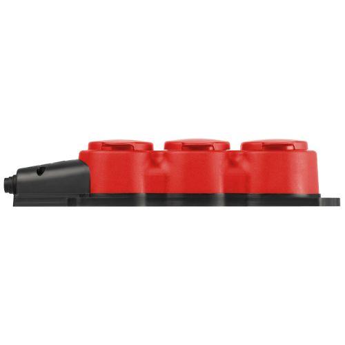 Колодка 3-м с заземл. 16A IP44 KX-3e-RED-IP44 каучук. красн. Эра Б0068393