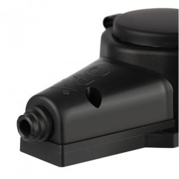 Колодка 2-м с заземл. 16A IP44 KX-2e-B-IP44 каучук. черн. Эра Б0068451