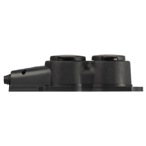 Колодка 2-м с заземл. 16A IP44 KX-2e-B-IP44 каучук. черн. Эра Б0068451