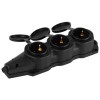 Колодка 3-м с заземл. 16A IP44 KX-3e-B-IP44 каучук. черн. Эра Б0068453