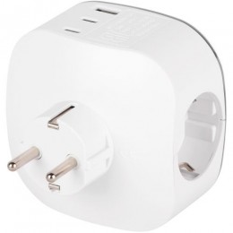 Разветвитель 3-м SP-3e-3USBAC-W + 3 USB A+C с заземл. со шторками 16А бел. Эра Б0069081