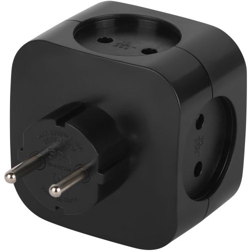 Разветвитель 4-м SP-4-3USBAC-B + 3 USB A+C со шторками 10А чер. Эра Б0069084