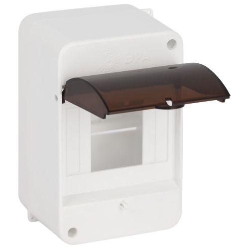 Корпус навесной SIMPLE КМПн 1/4 IP30 пластик.; прозр. крышка; бел. Эра Б0069239