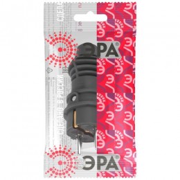 Вилка прямая VX13-B-IP44 16А IP44 с заземл. каучук черн. Эра Б0069321