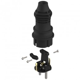 Вилка прямая VX13-B-IP44 16А IP44 с заземл. каучук черн. Эра Б0069321