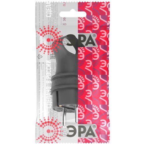 Вилка угловая VX12-B-IP44 16А IP44 с заземл. с кольцом каучук черн. Эра Б0069323