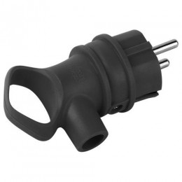Вилка угловая VX12-B-IP44 16А IP44 с заземл. с кольцом каучук черн. Эра Б0069323
