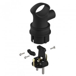 Вилка угловая VX12-B-IP44 16А IP44 с заземл. с кольцом каучук черн. Эра Б0069323