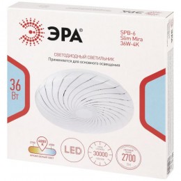 Светильник светодиодный SPB-6 Slim Mira 36W-4K 36Вт 4000К IP20 2700лм без ДУ Эра Б0071135