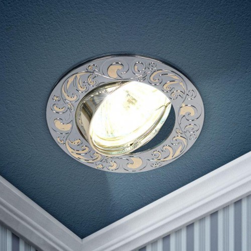 Светильник точечный KL26А CH/G 50Вт MR16 12В литой поворотн. 