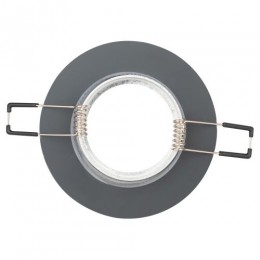 Светильник точечный DK7 CH/BK 50Вт MR16 12В декор стекло круглое хром./черн. ЭРА C0043793