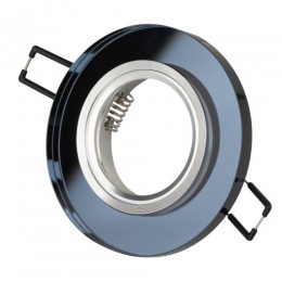 Светильник точечный DK7 CH/BK 50Вт MR16 12В декор стекло круглое хром./черн. ЭРА C0043793