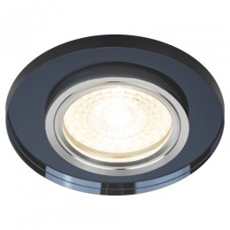 Светильник точечный DK7 CH/BK 50Вт MR16 12В декор стекло круглое хром./черн. ЭРА C0043793