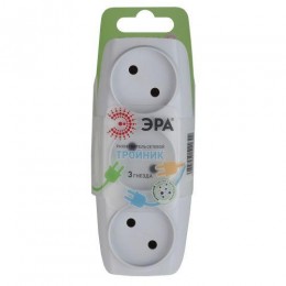 Разветвитель 3-м без заземл. 16А IP20 SP-3-W бел. Эра C0045527