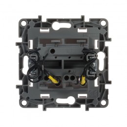 Выключатель 2-кл. СП Etika 10А IP20 250В 10AX с подсветкой/индикацией безвинтов. зажимы механизм бел. IEK 672204