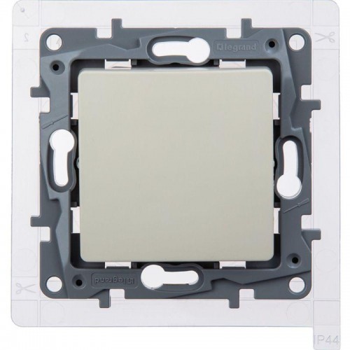 Переключатель 1-кл. Etika 10А IP44 250В безвинтов. зажимы сл. кость Leg 672307