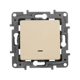 Переключатель 1-кл. СП Etika Plus 10А IP20 250В 10AX с подсветкой безвинтов. зажимы механизм сл. кость IEK 672315