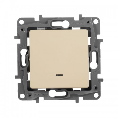 Переключатель 1-кл. СП Etika Plus 10А IP20 250В 10AX с подсветкой безвинтов. зажимы механизм сл. кость IEK 672315