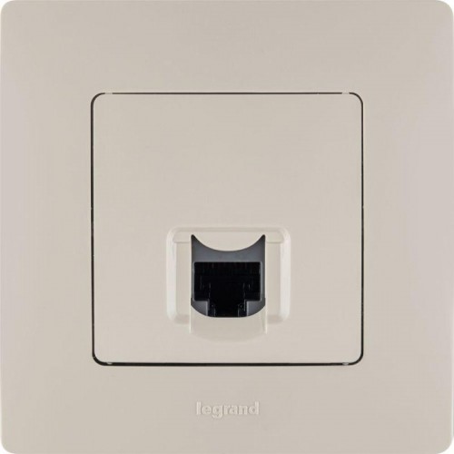 Розетка компьютерная 1-м СП Etika RJ45 кат.5E UTP механизм сл. кость Leg 672341