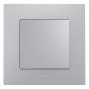 Переключатель 2-кл. СП Etika Plus 10А IP20 250В 10AX безвинтов. зажимы механизм алюм. IEK 672412