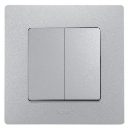 Переключатель 2-кл. СП Etika Plus 10А IP20 250В 10AX безвинтов. зажимы механизм алюм. IEK 672412